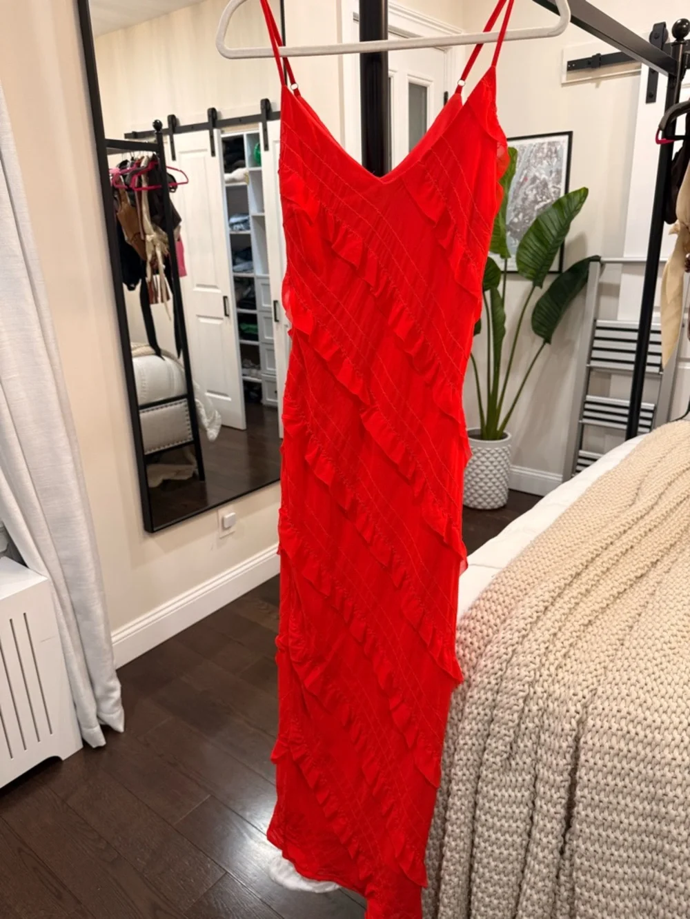PRINCESS POLLY| RED RUFFLE MAXI DRESS - Picture 3 of 4